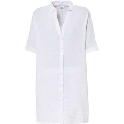 bonprix Oversize-Longbluse aus softem Musselin weiß 44 bonprix Oversize-Longbluse aus softem Musselin weiß 44