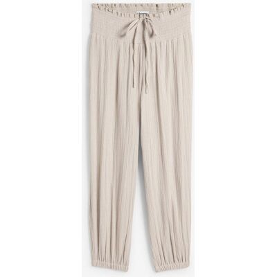 bonprix Musselin Hose mit Smockbund grau 54 bonprix Musselin Hose mit Smockbund grau 54