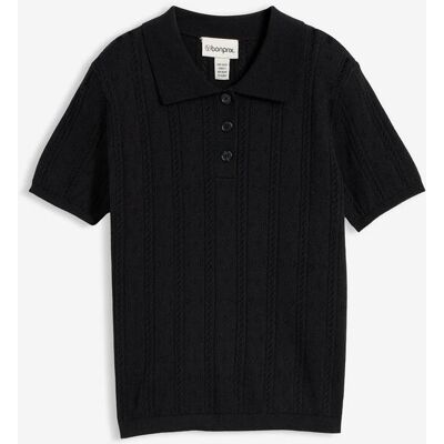 bonprix Ajour-Pullover mit Seidenanteil schwarz 48 bonprix Ajour-Pullover mit Seidenanteil schwarz 48