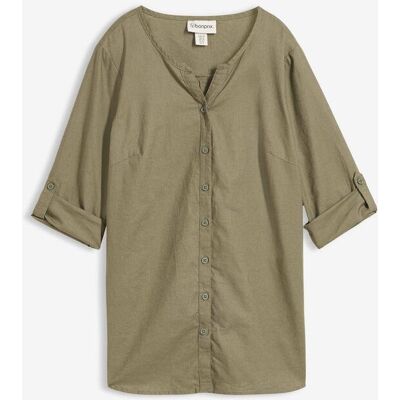 bonprix Bluse mit Leinen, 3/4 Arm grün 46 bonprix Bluse mit Leinen, 3/4 Arm grün 46