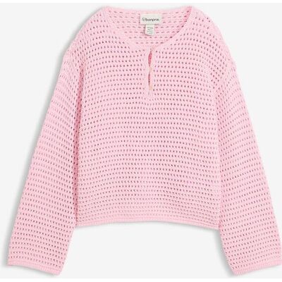bonprix Boxy Ajour-Pullover rosa 52 bonprix Boxy Ajour-Pullover rosa 52