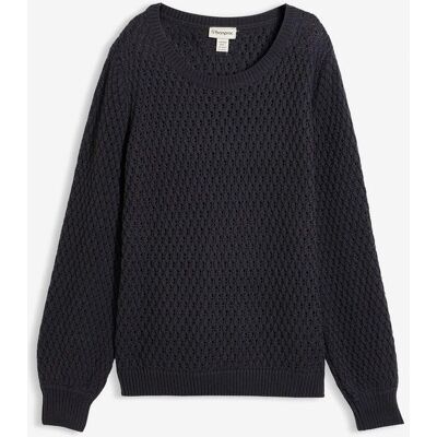 bonprix Pullover mit Strukturstrick aus Baumwollmix blau 44 bonprix Pullover mit Strukturstrick aus Baumwollmix blau 44