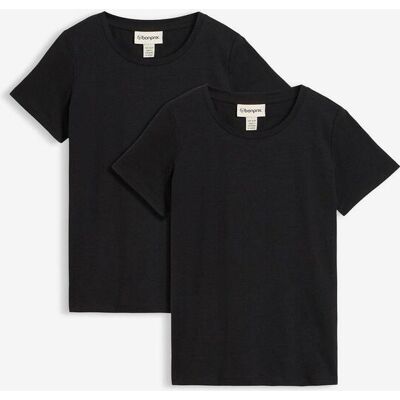 bonprix T-Shirt aus reiner Baumwolle (2er Pack) schwarz 40 bonprix T-Shirt aus reiner Baumwolle (2er Pack) schwarz 40
