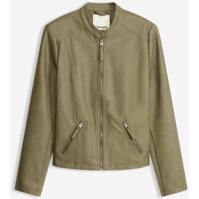 bonprix Lederimitat-Jacke aus reiner Viskose grün 46 bonprix Lederimitat-Jacke aus reiner Viskose grün 46