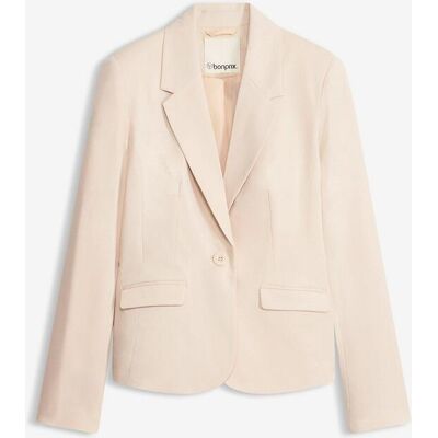 bonprix Kurzblazer mit Pattentaschen beige 36 bonprix Kurzblazer mit Pattentaschen beige 36
