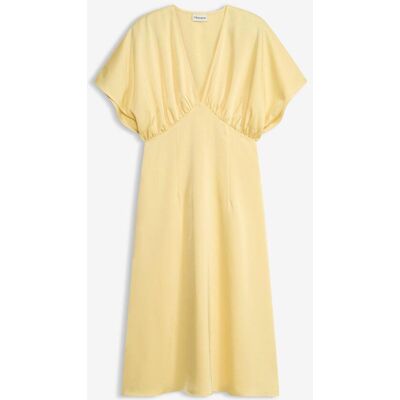 bonprix Midikleid aus glänzendem Satin gelb 38 bonprix Midikleid aus glänzendem Satin gelb 38
