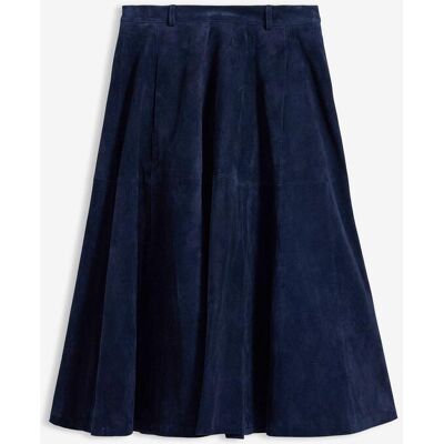 bonprix Midirock aus weichem Verloursleder blau 40 bonprix Midirock aus weichem Verloursleder blau 40
