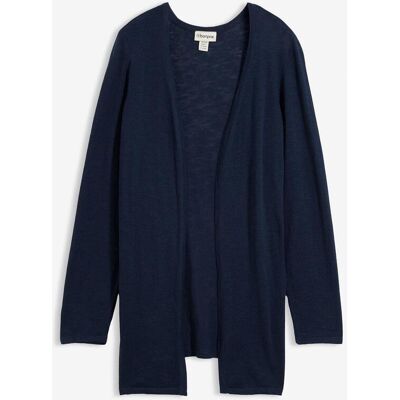 bonprix Strickjacke aus reiner leichter Baumwoll-Slub Qualität blau 52 bonprix Strickjacke aus reiner leichter Baumwoll-Slub Qualität blau 52