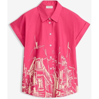 bonprix Oversized Popeline Kurzarmbluse aus Baumwolle pink 46 bonprix Oversized Popeline Kurzarmbluse aus Baumwolle pink 46