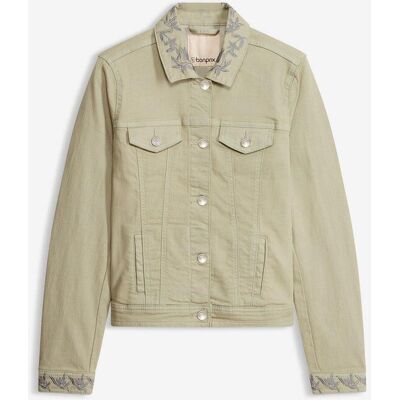 bonprix Twill-Jacke mit Stickerei grün 36 bonprix Twill-Jacke mit Stickerei grün 36