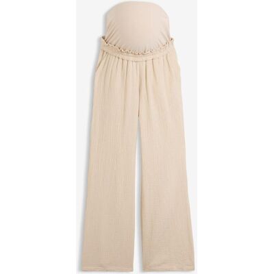 bonprix Umstandshose aus reinem Baumwoll-Musselin, Loose Fit beige 34 bonprix Umstandshose aus reinem Baumwoll-Musselin, Loose Fit beige 34