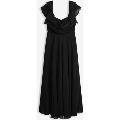 bonprix Abendkleid aus feinem Chiffon mit Drapierung schwarz 38 bonprix Abendkleid aus feinem Chiffon mit Drapierung schwarz 38