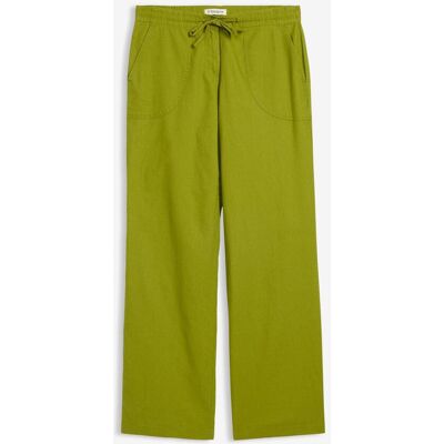 bonprix Leinen-Hose mit weitem Bein grün 40 bonprix Leinen-Hose mit weitem Bein grün 40