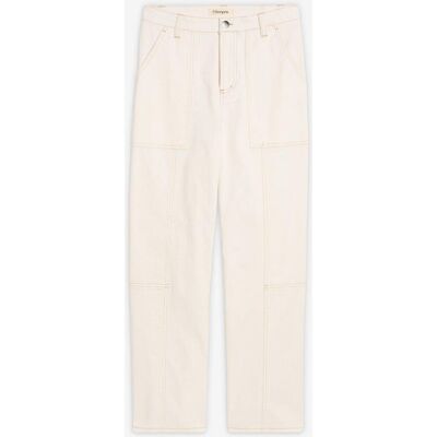 bonprix Verkürzte Twillhose aus Baumwoll-Elasthan-Mix weiß 44 bonprix Verkürzte Twillhose aus Baumwoll-Elasthan-Mix weiß 44