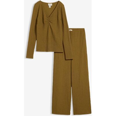 bonprix Shirt und Hose (2-tlg.Set) aus strukturiertem Crêpe grün 36 bonprix Shirt und Hose (2-tlg.Set) aus strukturiertem Crêpe grün 36