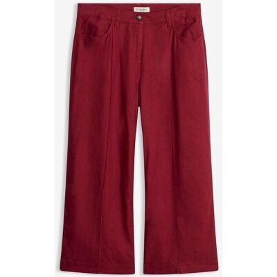 bonprix Culotte Hose aus luftigem Leinen-Mix mit Biesen rot 36 bonprix Culotte Hose aus luftigem Leinen-Mix mit Biesen rot 36