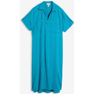 bonprix Kaftan-Kleid aus weichem Musselin blau 48 bonprix Kaftan-Kleid aus weichem Musselin blau 48