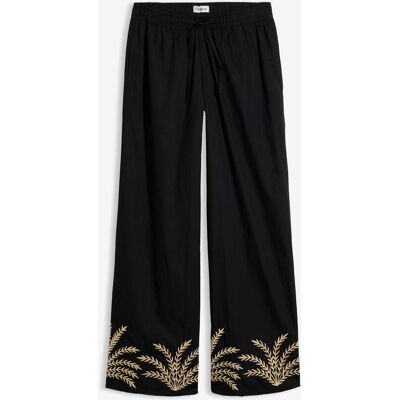 bonprix Palazzo-Hose mit Stickerei schwarz 40 bonprix Palazzo-Hose mit Stickerei schwarz 40