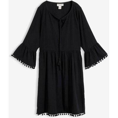 bonprix Kleid aus fließender Viskose schwarz 38 bonprix Kleid aus fließender Viskose schwarz 38