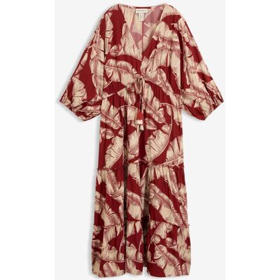 bonprix Kaftan-Kleid aus fließender Viskose rot 50 bonprix Kaftan-Kleid aus fließender Viskose rot 50
