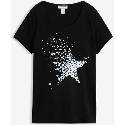 bonprix Flammgarn-Shirt aus Bio-Baumwolle, kurzarm schwarz 40 bonprix Flammgarn-Shirt aus Bio-Baumwolle, kurzarm schwarz 40