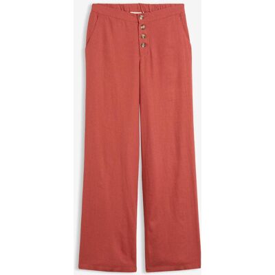bonprix Lange Palazzo-Hose mit Leinen rot 54 bonprix Lange Palazzo-Hose mit Leinen rot 54