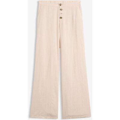 bonprix Lange Palazzo-Hose mit Leinen beige 52 bonprix Lange Palazzo-Hose mit Leinen beige 52
