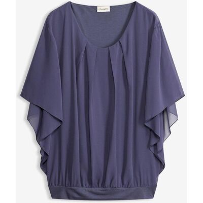 bonprix Chiffonbluse mit Untertop blau 54 bonprix Chiffonbluse mit Untertop blau 54