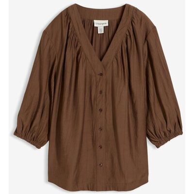 bonprix Oversize-Bluse aus softem Viskose-Mix braun 42 bonprix Oversize-Bluse aus softem Viskose-Mix braun 42