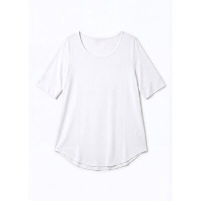 bonprix Long-Shirt aus softer Viskose weiß 44 bonprix Long-Shirt aus softer Viskose weiß 44