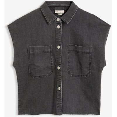 bonprix Kurze Boxy-Jeansbluse schwarz 46 bonprix Kurze Boxy-Jeansbluse schwarz 46
