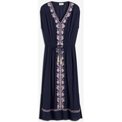 bonprix Boho-Midikleid aus fließender Viskose blau 44 bonprix Boho-Midikleid aus fließender Viskose blau 44