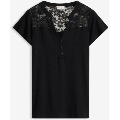 bonprix Henleyshirt aus Viskose-Mix schwarz 36 bonprix Henleyshirt aus Viskose-Mix schwarz 36