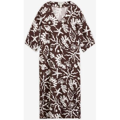 bonprix Midikleid aus Viskose-Mix braun 38 bonprix Midikleid aus Viskose-Mix braun 38
