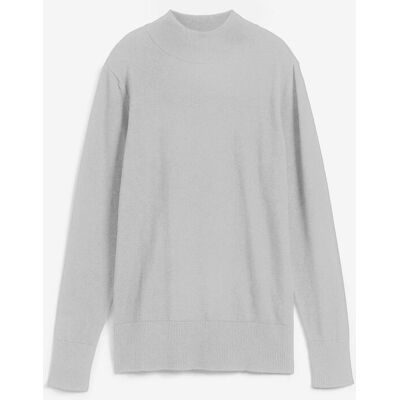 bonprix Basic Pullover mit Stehkragen mit recycelter Baumwolle grau 48 bonprix Basic Pullover mit Stehkragen mit recycelter Baumwolle grau 48
