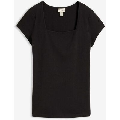 bonprix Kurzarmshirt mit Karree-Ausschnitt schwarz 44 bonprix Kurzarmshirt mit Karree-Ausschnitt schwarz 44