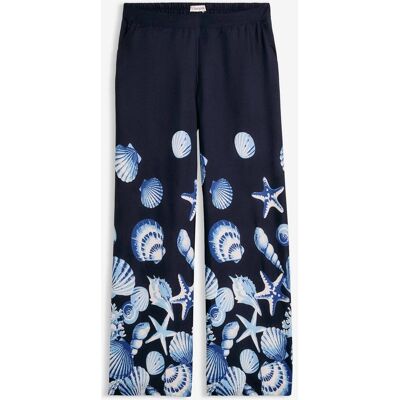 bonprix Palazzo-Hose aus fließender Viskose blau 44 bonprix Palazzo-Hose aus fließender Viskose blau 44