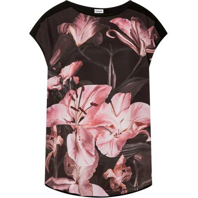bonprix Bedrucktes Shirt aus softem Viskose-Mix schwarz 52 bonprix Bedrucktes Shirt aus softem Viskose-Mix schwarz 52