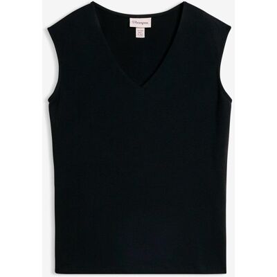 bonprix Shirt mit V-Ausschnitt mit reiner Bio-Baumwolle schwarz 48 bonprix Shirt mit V-Ausschnitt mit reiner Bio-Baumwolle schwarz 48