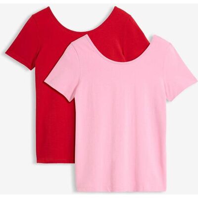 bonprix T-Shirt mit tiefem Rückenausschnitt (2er Pack) rosa 40 bonprix T-Shirt mit tiefem Rückenausschnitt (2er Pack) rosa 40