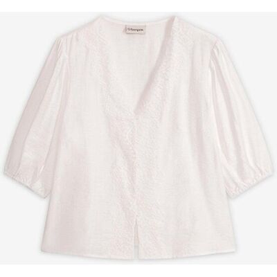 bonprix Bluse aus Viskose-Mix weiß 52 bonprix Bluse aus Viskose-Mix weiß 52