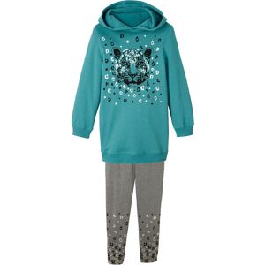 bonprix Sweatshirt und Leggings aus Bio-Baumwoll-Mix (2-tlg.Set) petrol 128 bonprix Sweatshirt und Leggings aus Bio-Baumwoll-Mix (2-tlg.Set) petrol 128