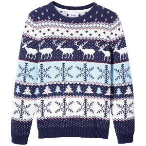 bonprix Norweger-Pullover aus reiner Baumwolle blau 164 bonprix Norweger-Pullover aus reiner Baumwolle blau 164