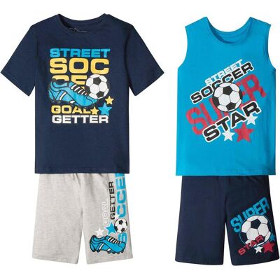 bonprix T-Shirt + Tanktop + Bermudas (4-tlg. Set) blau 164 bonprix T-Shirt + Tanktop + Bermudas (4-tlg. Set) blau 164