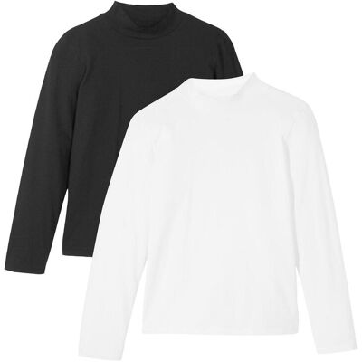 bonprix Rollkragenshirt (2er Pack) weiß 176 bonprix Rollkragenshirt (2er Pack) weiß 176