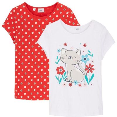 bonprix T-Shirt aus reiner Bio-Baumwolle (2er Pack) rot 116 bonprix T-Shirt aus reiner Bio-Baumwolle (2er Pack) rot 116