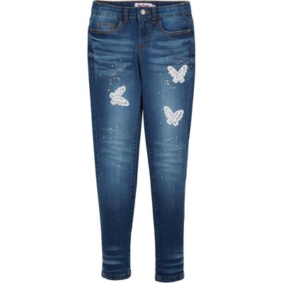 bonprix Skinny-Jeans Mid Waist blau 140 bonprix Skinny-Jeans Mid Waist blau 140