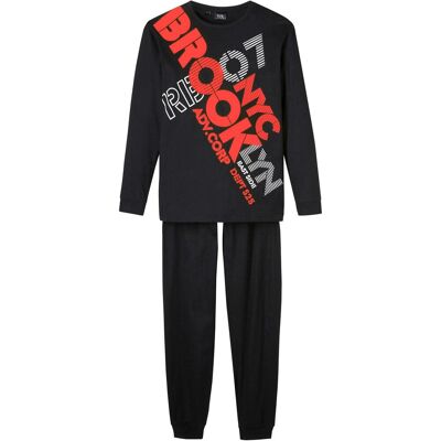 bonprix Pyjama aus reiner Bio-Baumwolle (2-tlg. Set) schwarz 164 bonprix Pyjama aus reiner Bio-Baumwolle (2-tlg. Set) schwarz 164