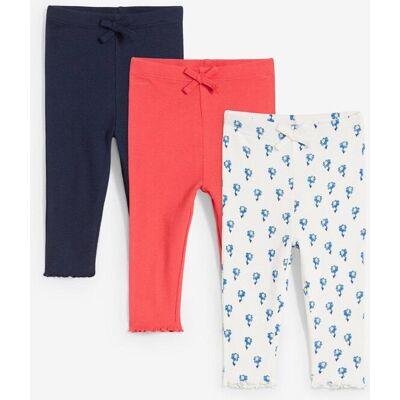bonprix Gerippte Leggings aus Bio-Baumwolle (3er Pack) rot 92 bonprix Gerippte Leggings aus Bio-Baumwolle (3er Pack) rot 92