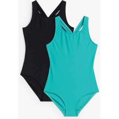 bonprix Badeanzug (2er Pack) schwarz 128 bonprix Badeanzug (2er Pack) schwarz 128